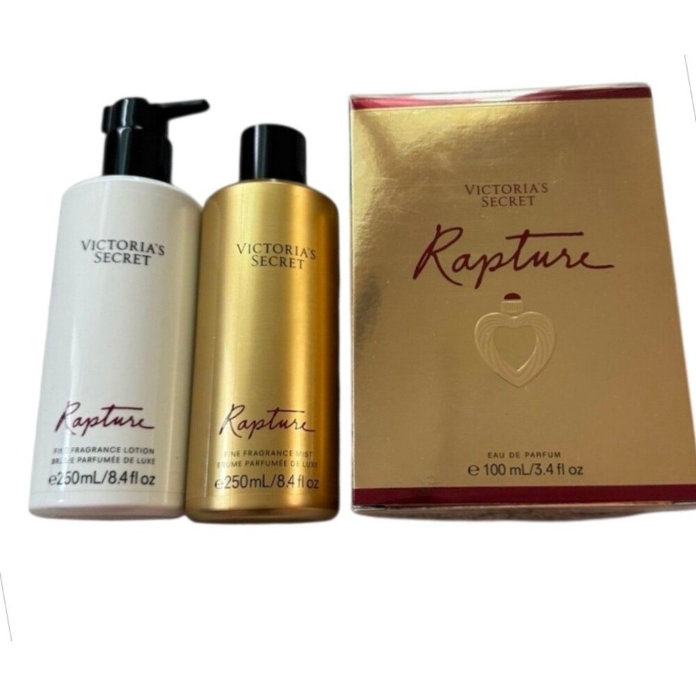 3pc VICTORIA SECRET RAPTURE perfume 3.4 oz big parfum body lotion mist 8.4oz NEW